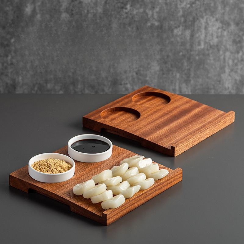 Korean Food Snacks - Vassoio in legno per torta di