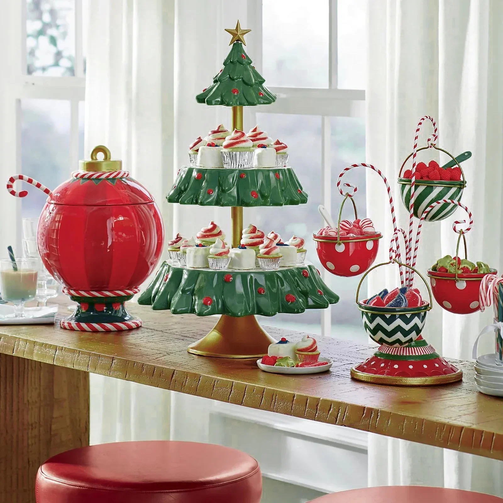 Xmas Food Snacks - Vassoio a doppio strato per snack