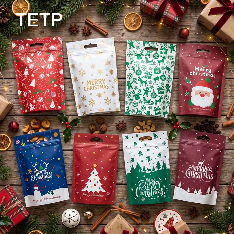 Xmas Food Snacks - Sacchetto Autosigillante con Cerniera TETP a